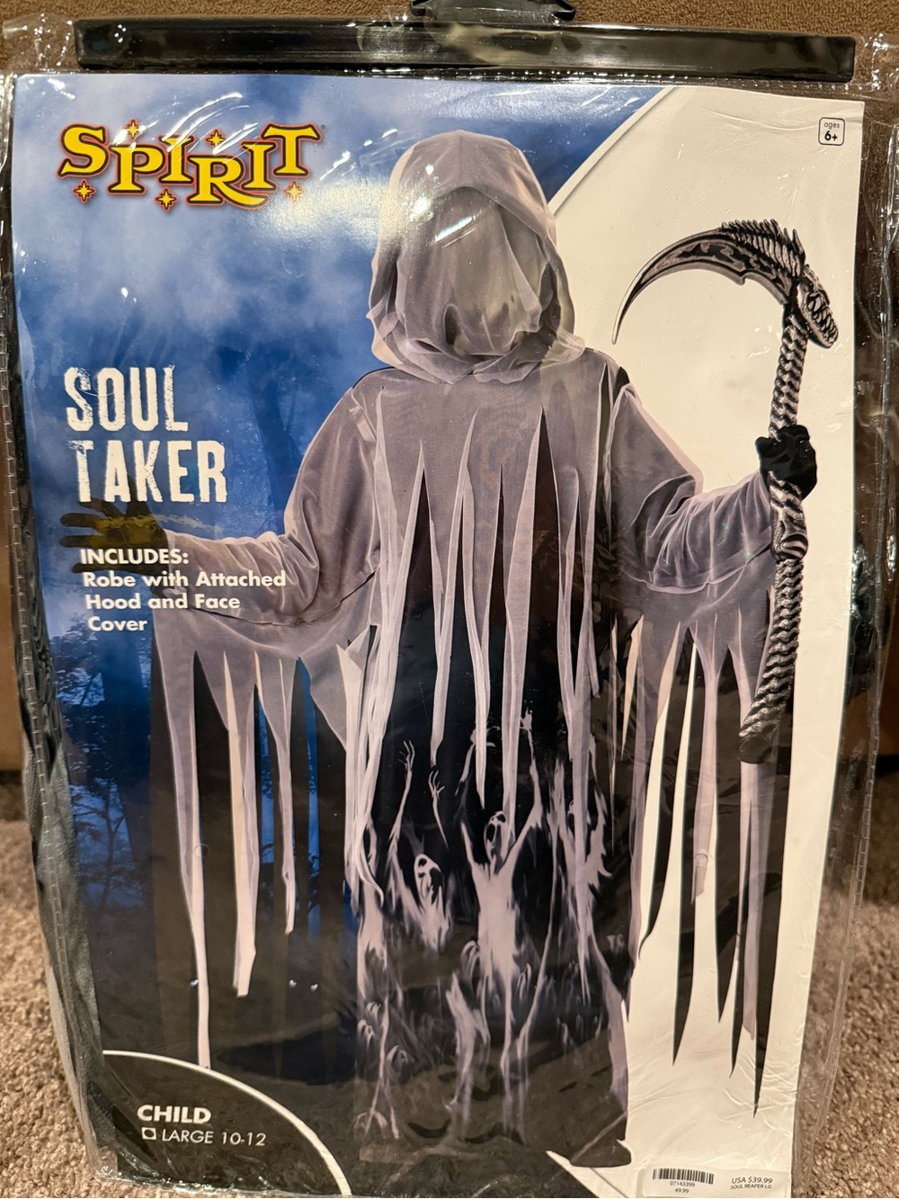Spirit Soul Taker Child Costume - Gray and Black Reaper Robe